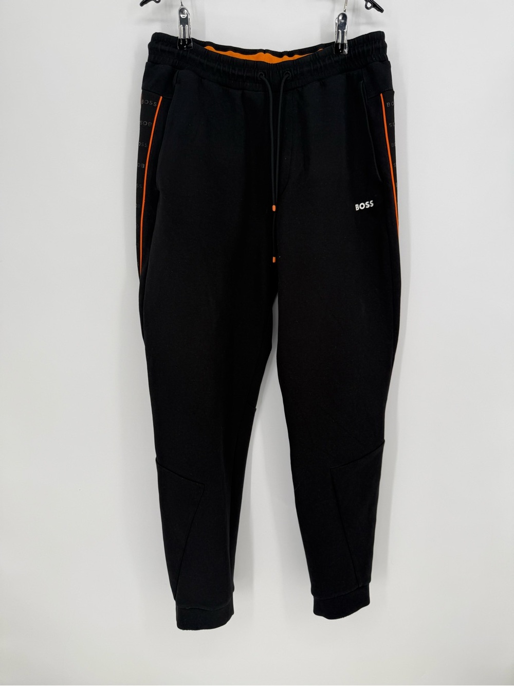 BOSS Hugo Boss Black Orange Logo Joggers Sweatpants S